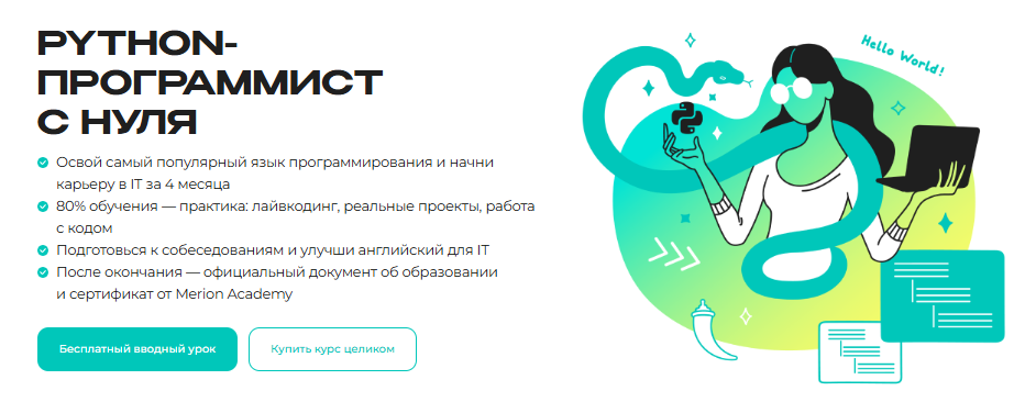[Сурен Хоренян, Merion Academy] Python — программист с нуля. Тариф Базовый (2024)